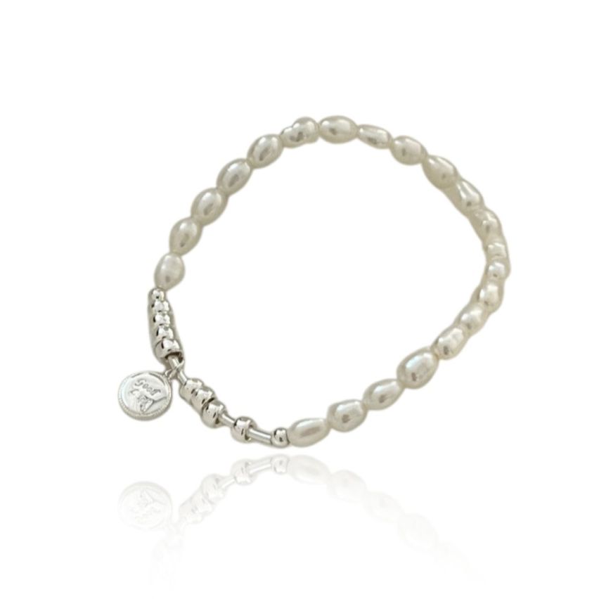 925 Silver Rhodium Plating Pearls Bracelets