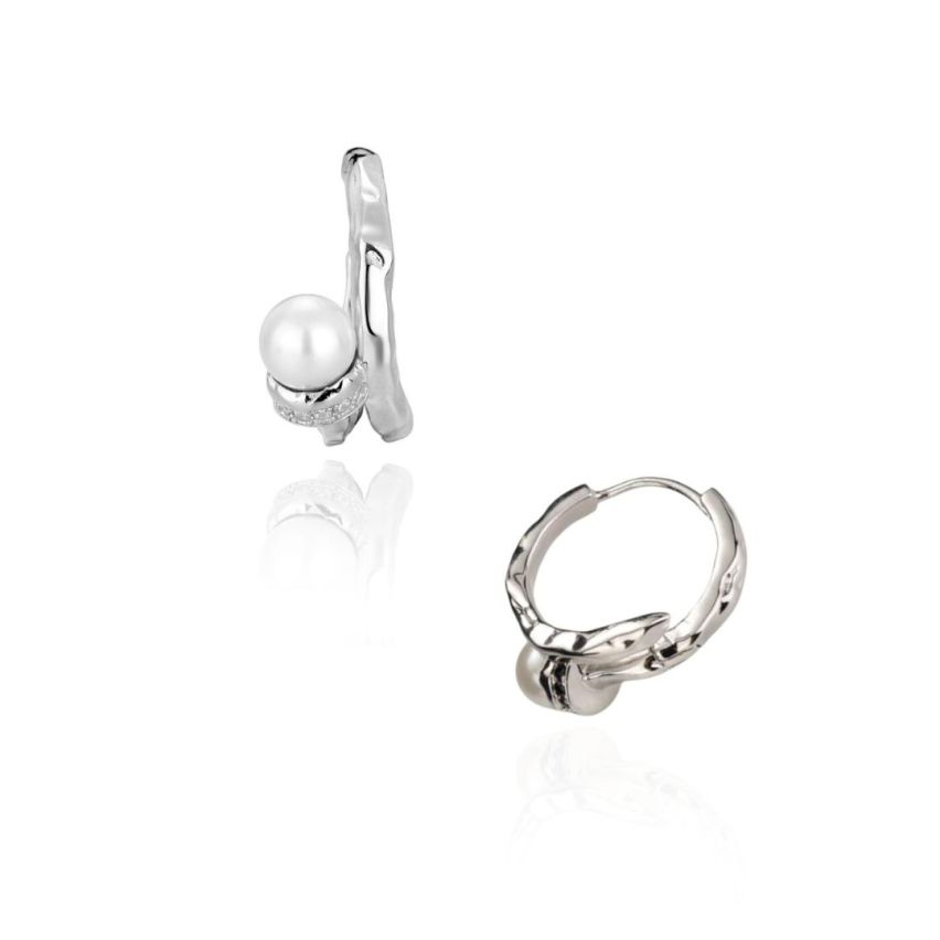 925 Silver Rhodium Plating Pearls Earrings