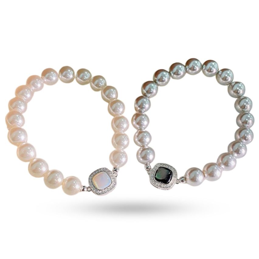 925 Silver Rhodium Plating Shijia pearl Pearls Bracelets