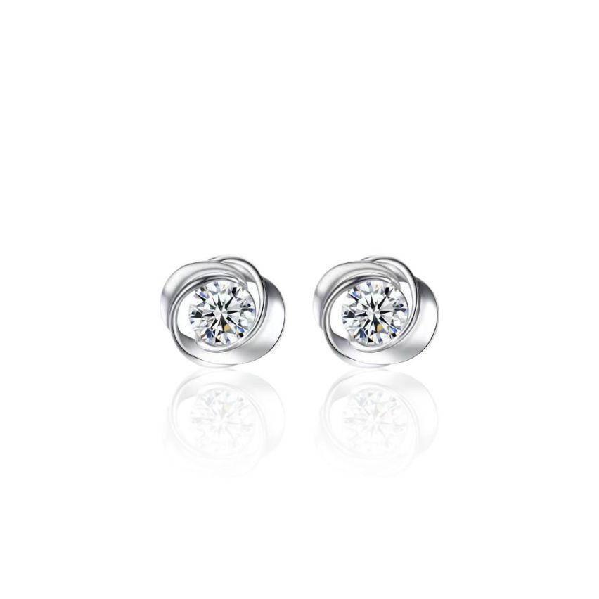 925 Silver Rhodium Plating Zircon Earrings 2g