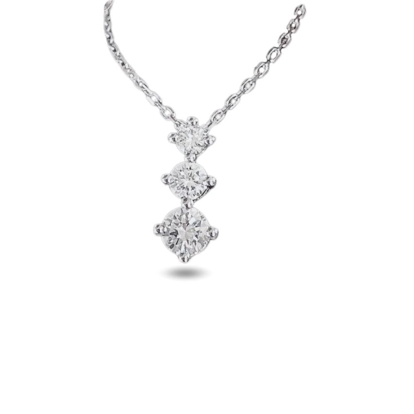 925 Silver Rhodium Plating Zircon Pendants 1.75g 450x1mm