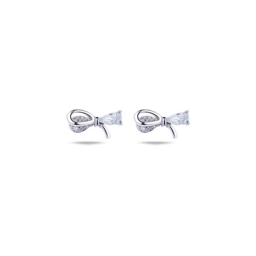 999 Silver Rhodium Plating Zircon Minimalist Earrings