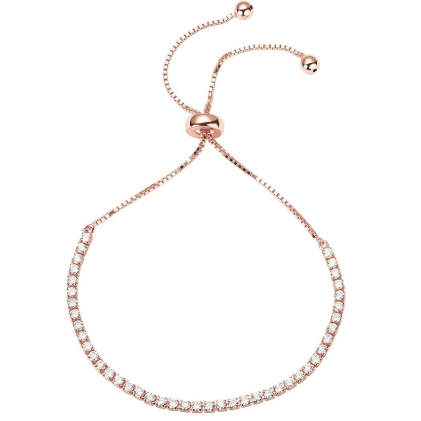 925 Silver Rose gold Plating Zircon Tennis Bracelets 5g