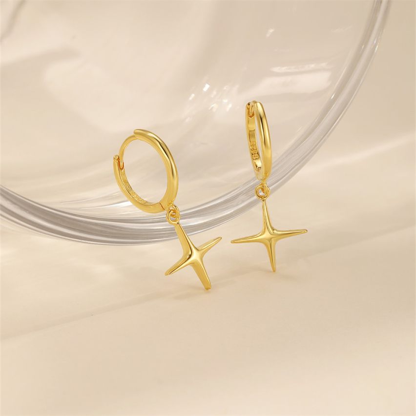 925 Silver 3 galvanization layers Cross Earrings