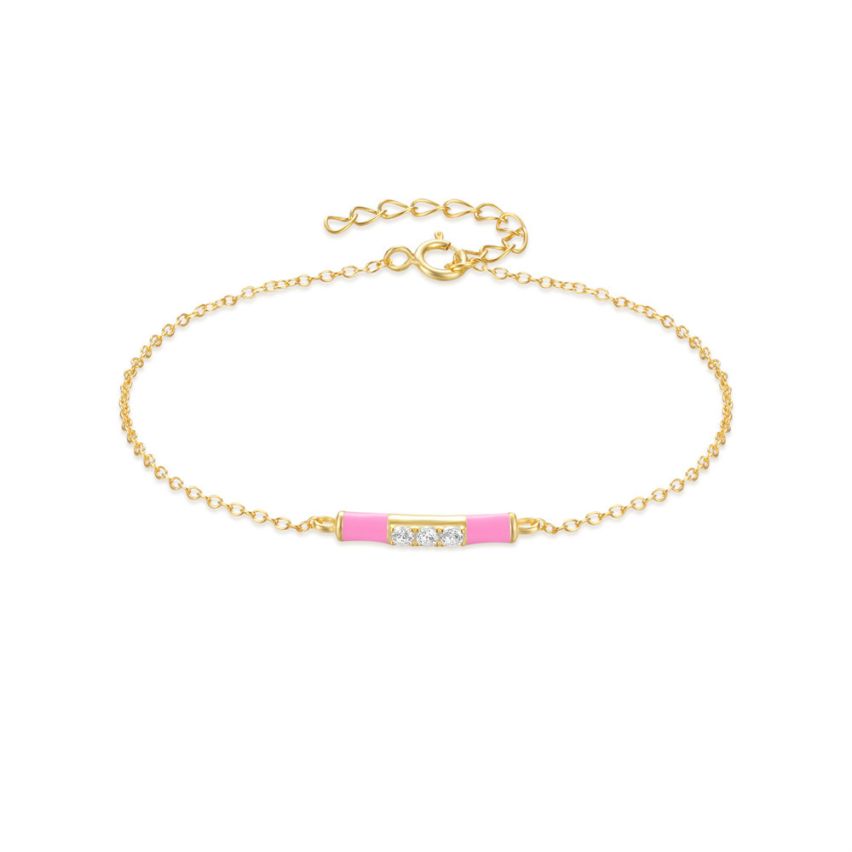 925 Silver 3 galvanization layers Enamel Minimalist Bracelets 1.25g