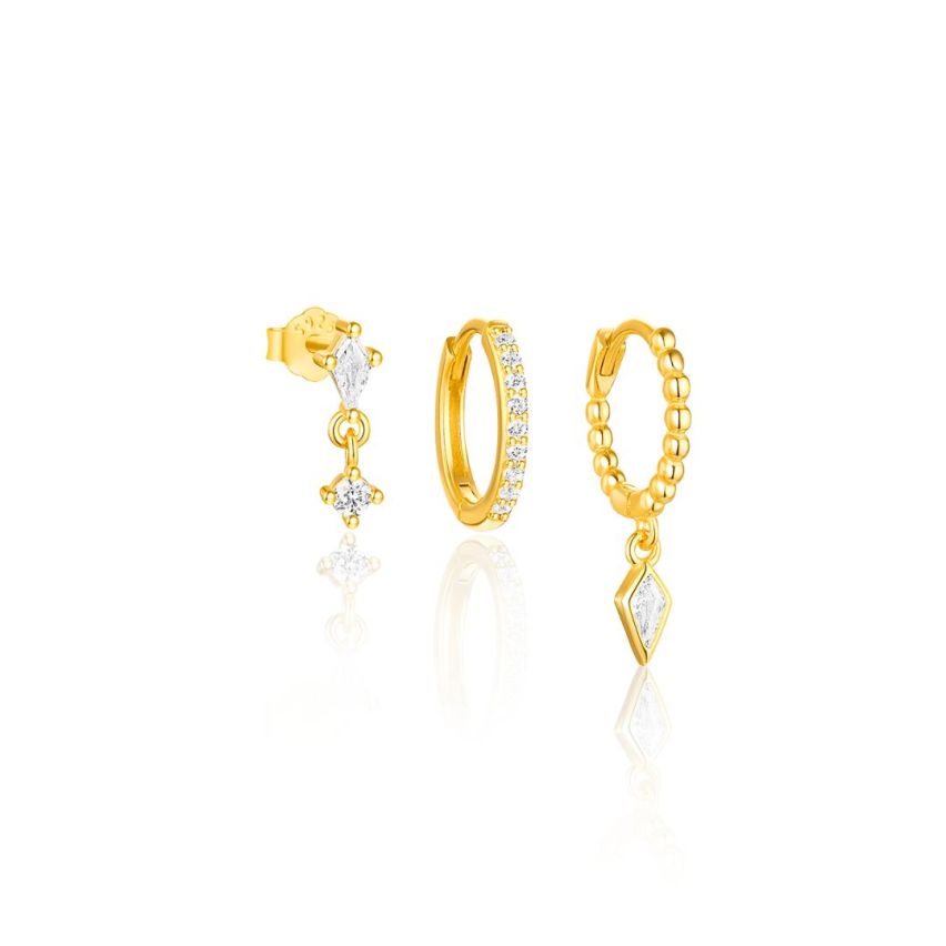 Gold Plating Zircon Sets Earrings 