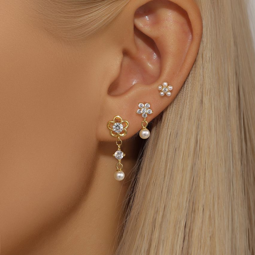 Gold Plating Zircon Sets Earrings 