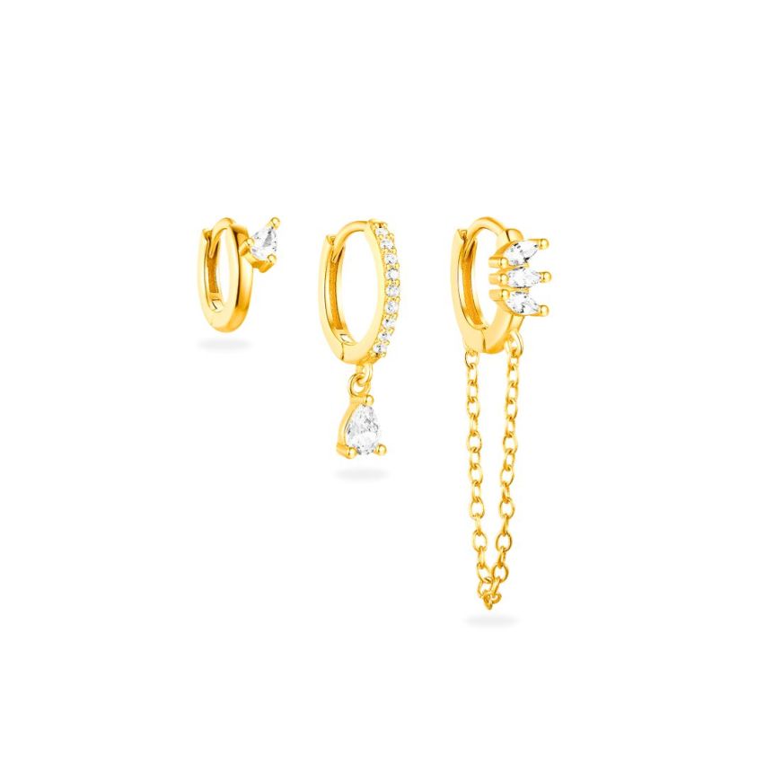 Gold Plating Zircon Sets Earrings 