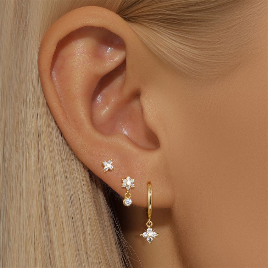 Gold Plating Zircon Sets Earrings 