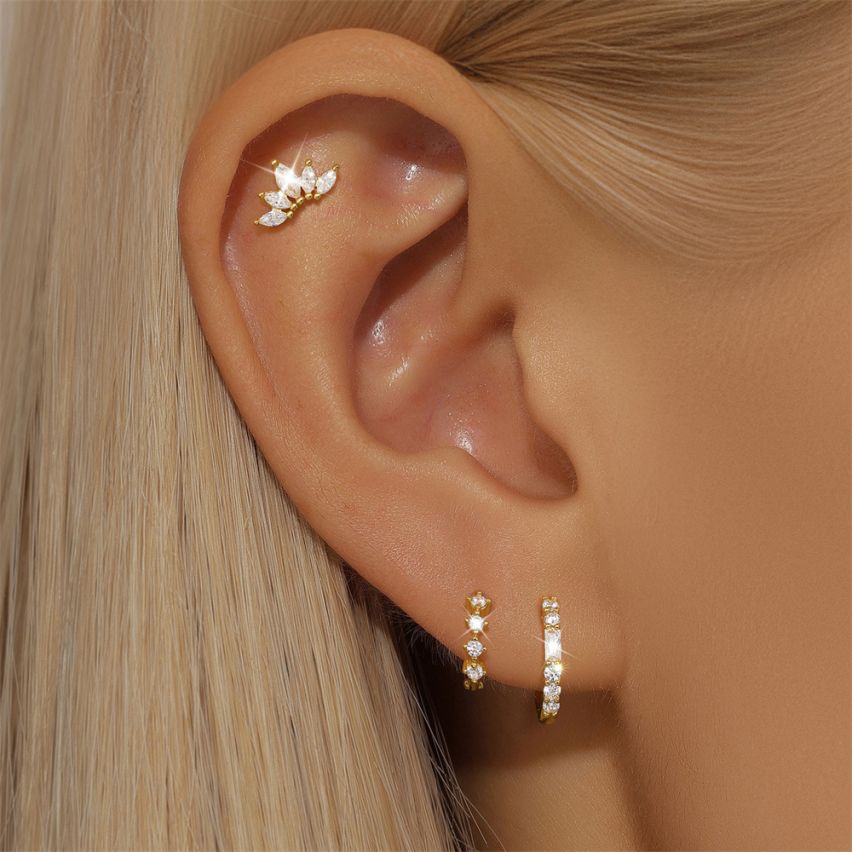 Gold Plating Zircon Sets Earrings 