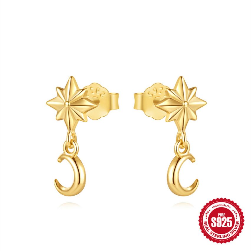 925 Silver 3 galvanization layers Minimalist Earrings 0.77g 12.2x5.7mm