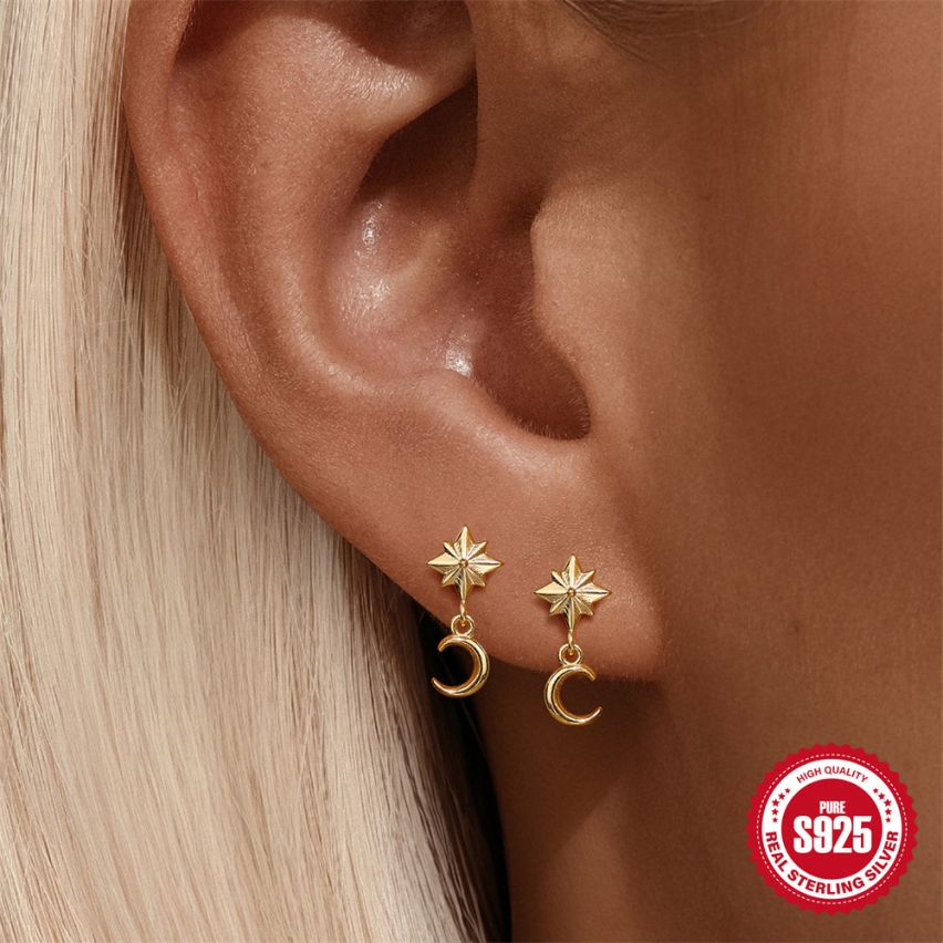 925 Silver 3 galvanization layers Minimalist Earrings