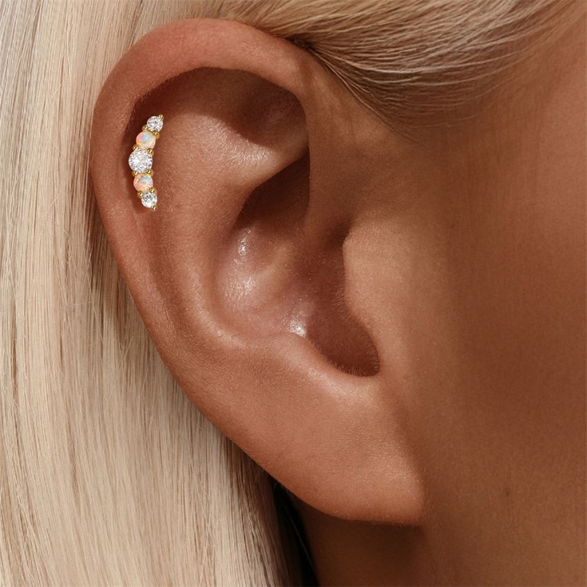 ESSENTIAL 3 galvanization layers 925 Silver Opal Minimalist Earrings