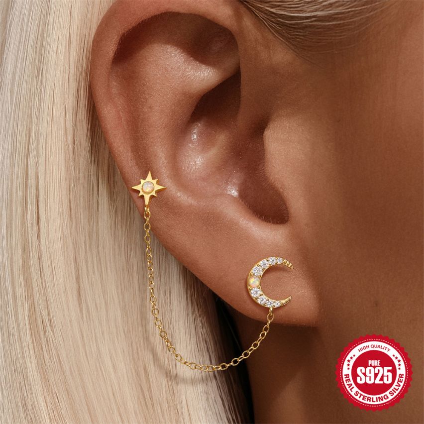 925 Silver 3 galvanization layers Opal Minimalist Earrings