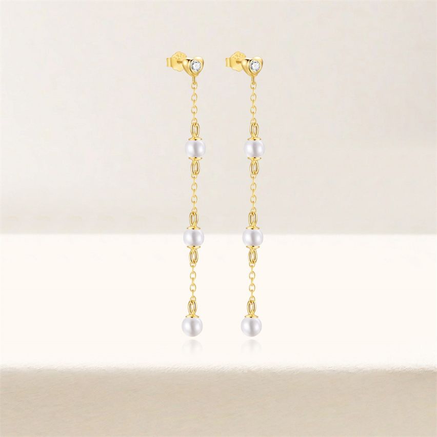 925 Silver 3 galvanization layers Pearls Earrings 1.3g