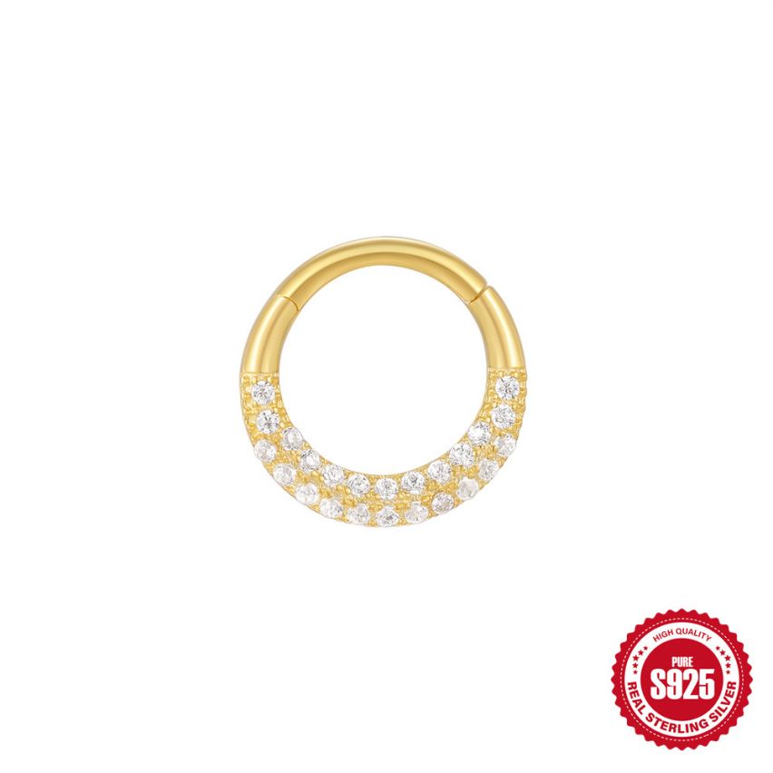 925 Silver 3 galvanization layers Piercing Earrings 0.42g