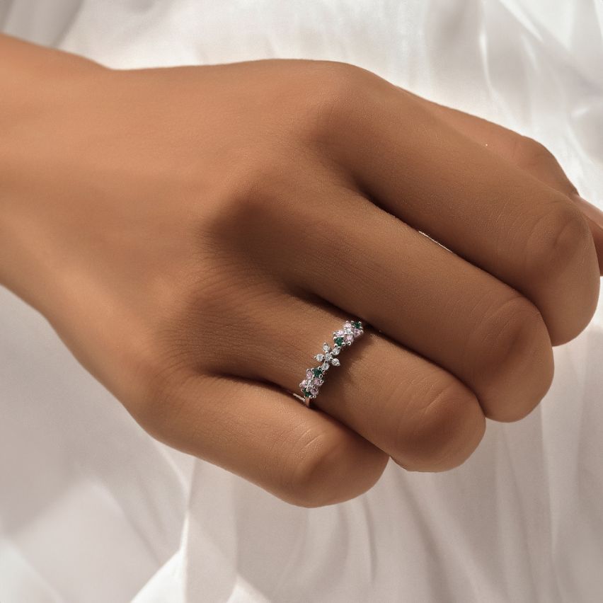 ESSENTIAL 3 galvanization layers 925 Silver Rhodium Plating Zircon Minimalist Rings 