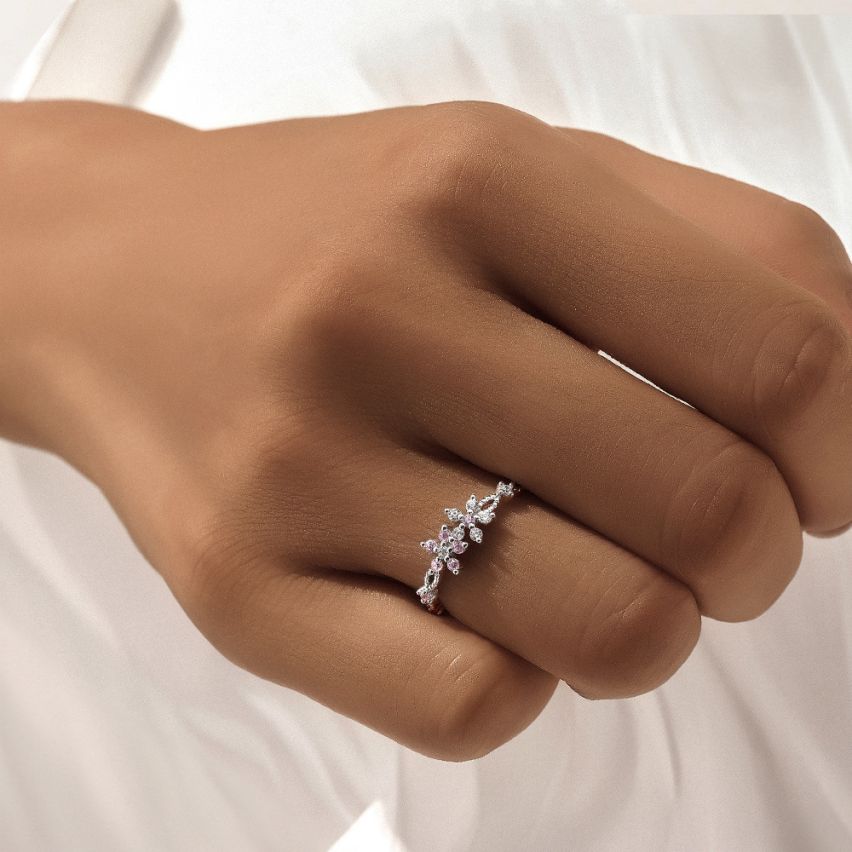 ESSENTIAL 3 galvanization layers 925 Silver Rhodium Plating Zircon Minimalist Rings 