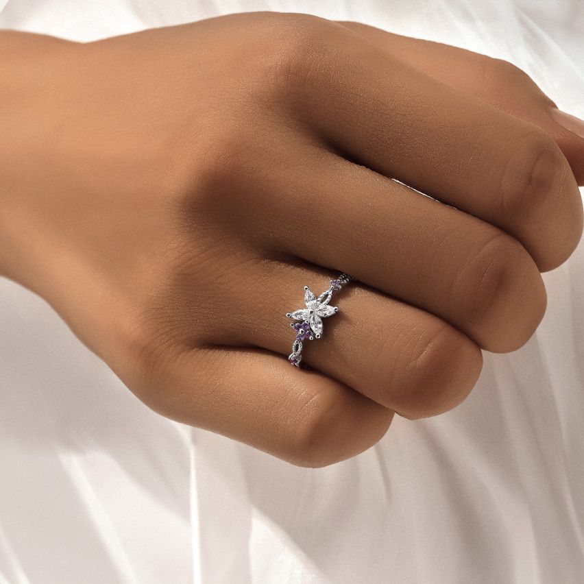 ESSENTIAL 3 galvanization layers 925 Silver Rhodium Plating Zircon Minimalist Rings 