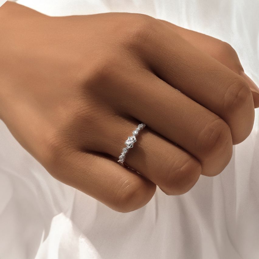 ESSENTIAL 3 galvanization layers 925 Silver Rhodium Plating Zircon Minimalist Rings 