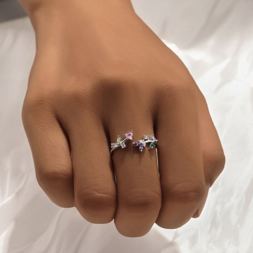 ESSENTIAL 3 galvanization layers 925 Silver Rhodium Plating Zircon Minimalist Rings