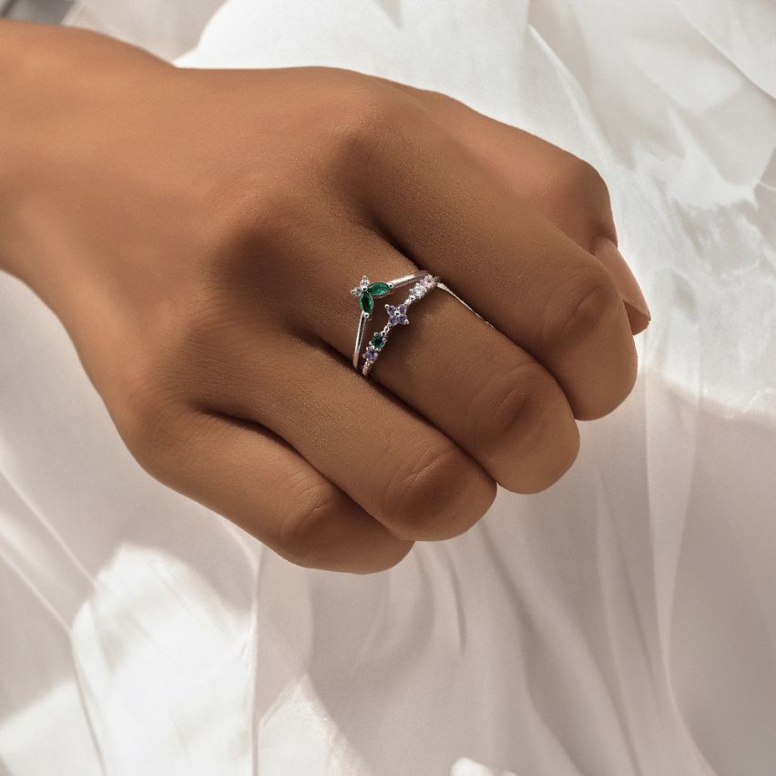 ESSENTIAL 3 galvanization layers 925 Silver Rhodium Plating Zircon Minimalist Rings 