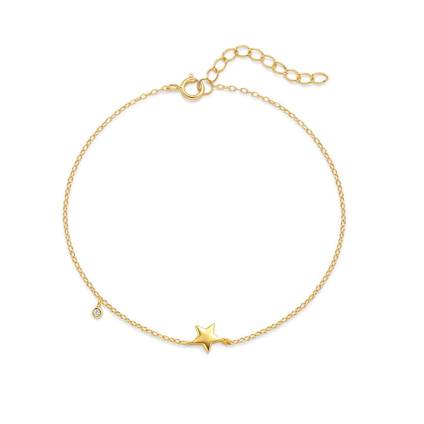 925 Silver 3 galvanization layers Zircon Minimalist Bracelets 0.89g