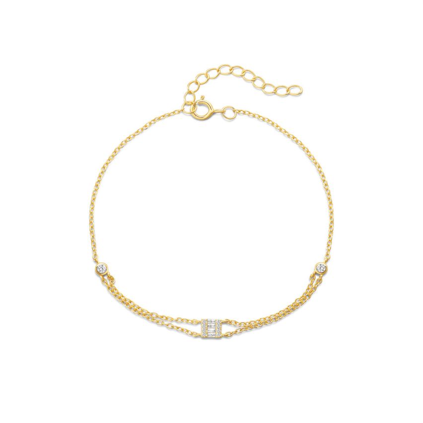 925 Silver 3 galvanization layers Zircon Minimalist Bracelets 1.1g 200x4.3mm