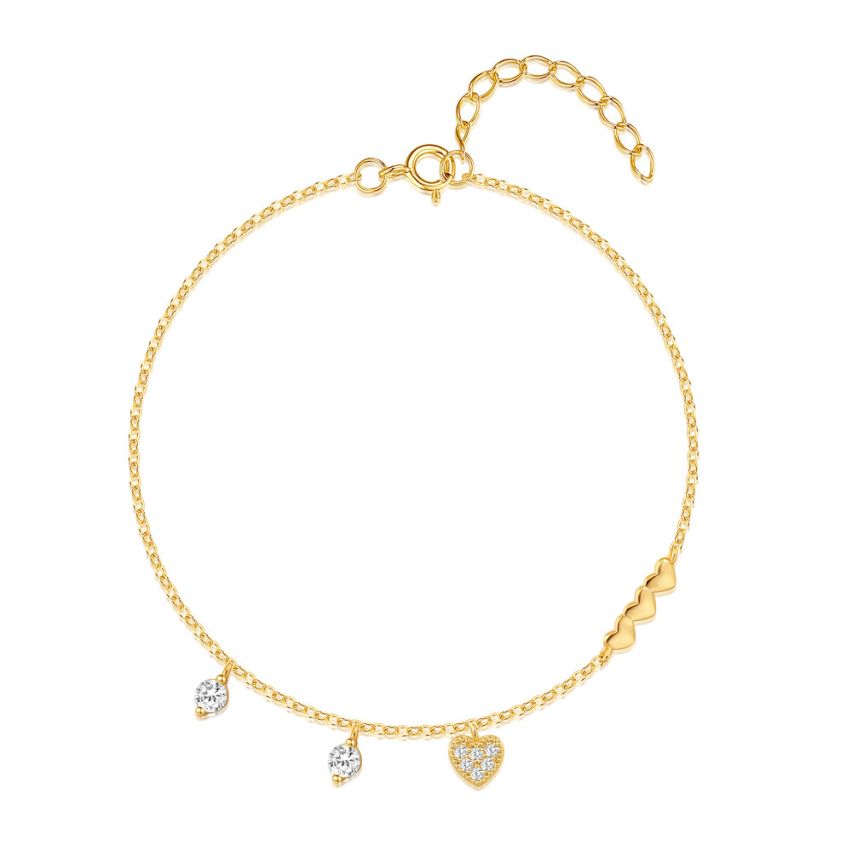 925 Silver 3 galvanization layers Zircon Minimalist Bracelets 1.1g 450x9.6mm