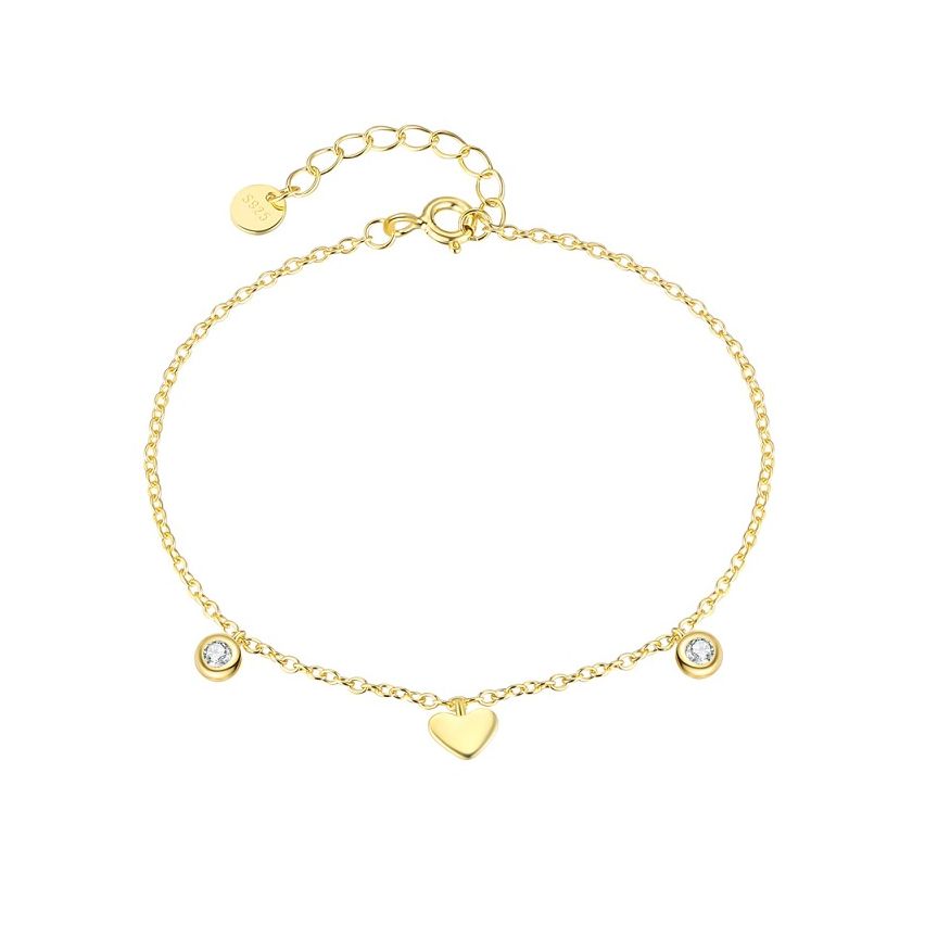 925 Silver 3 galvanization layers Zircon Minimalist Bracelets 1.52g