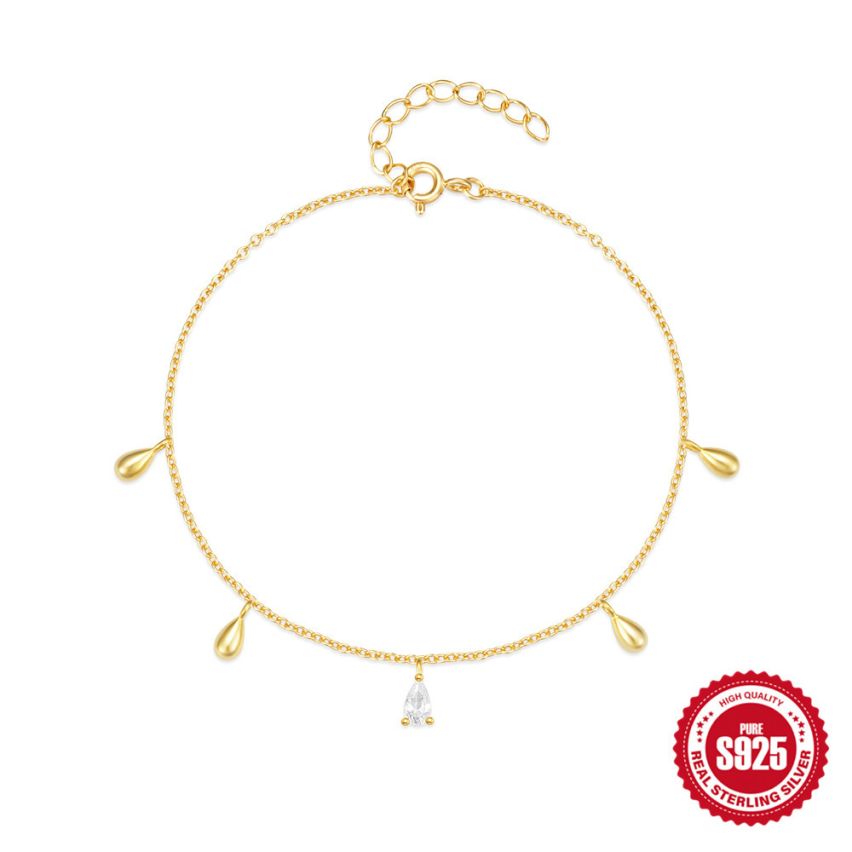 925 Silver 3 galvanization layers Zircon Minimalist Bracelets 1.4g 200x5mm