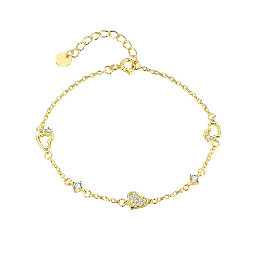 925 Silver 3 galvanization layers Zircon Minimalist Bracelets 1.7g