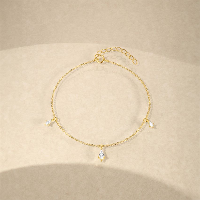 925 Silver 3 galvanization layers Zircon Minimalist Bracelets 1g