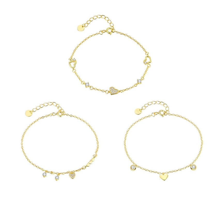 925 Silver 3 galvanization layers Zircon Minimalist Bracelets