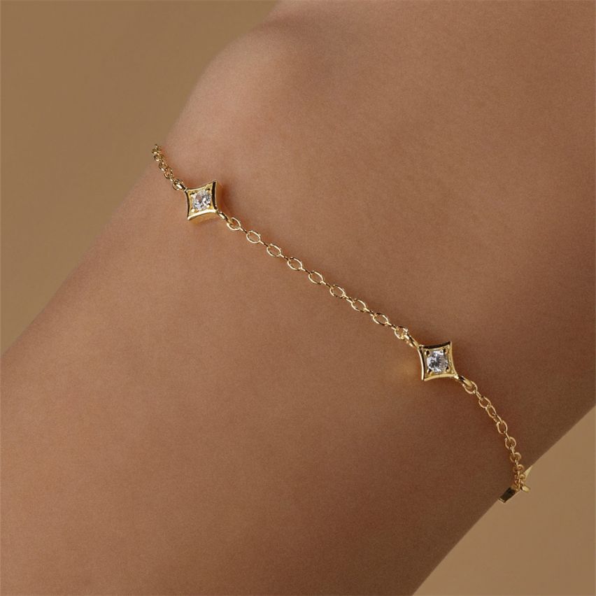 925 Silver 3 galvanization layers Zircon Minimalist Bracelets
