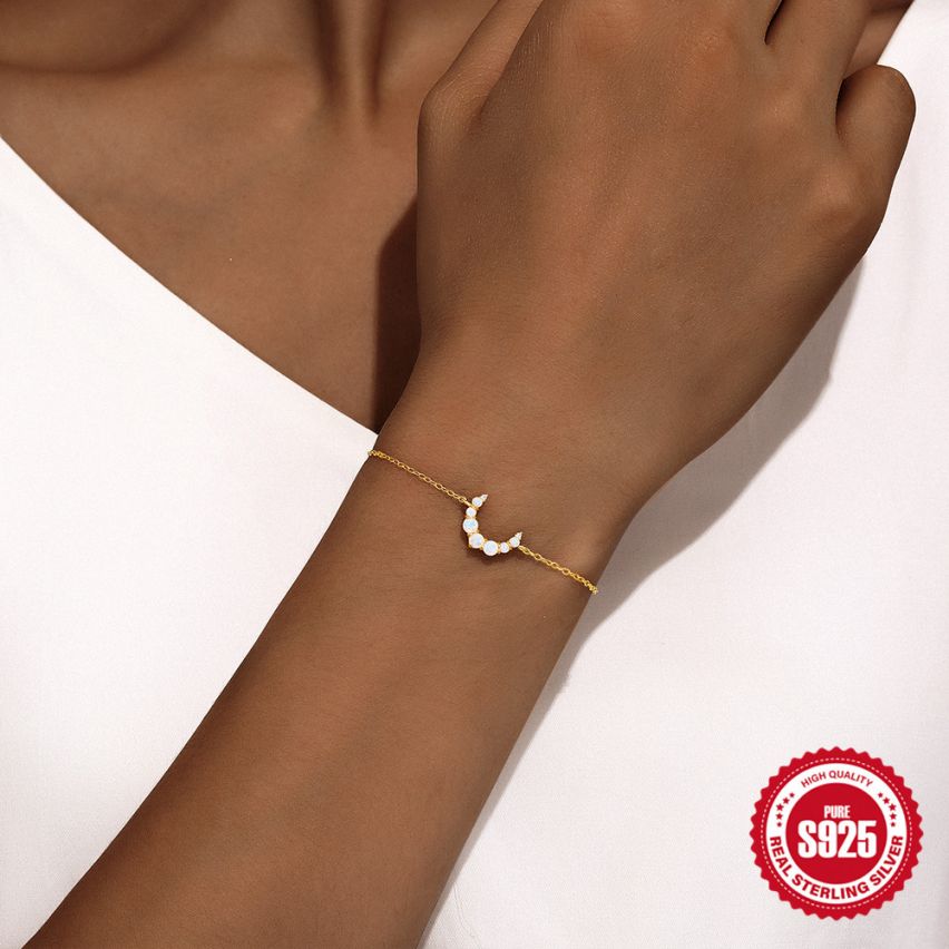 925 Silver 3 galvanization layers Zircon Minimalist Bracelets