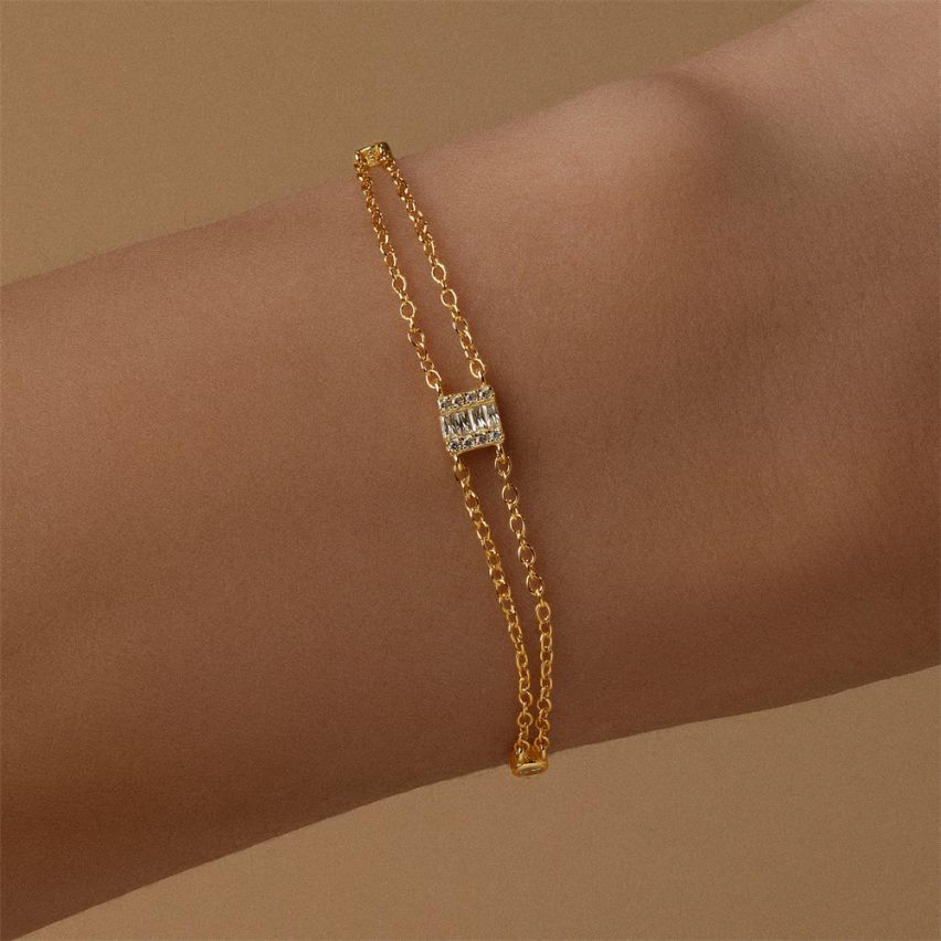 925 Silver 3 galvanization layers Zircon Minimalist Bracelets