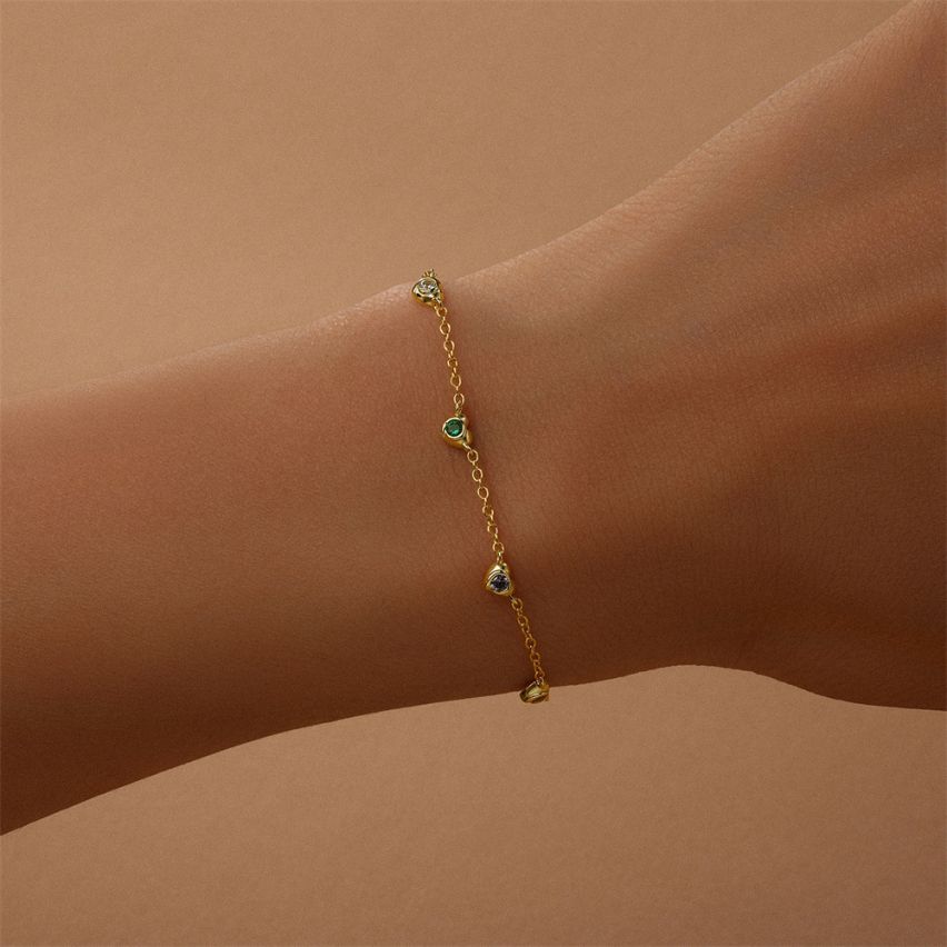 925 Silver 3 galvanization layers Zircon Minimalist Bracelets