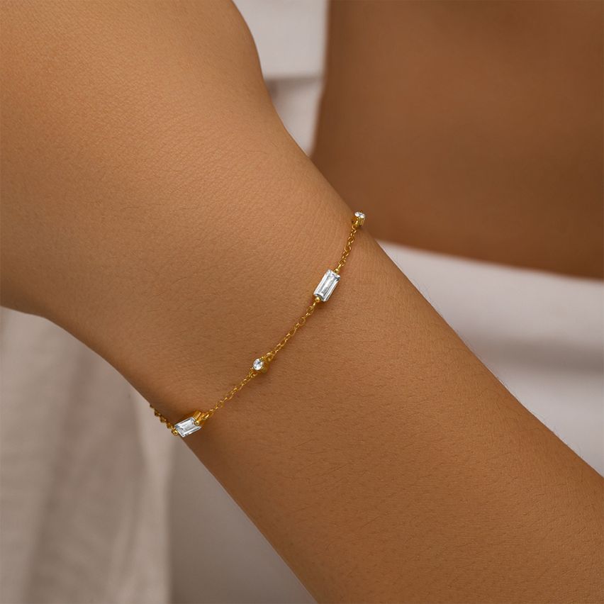 925 Silver 3 galvanization layers Zircon Minimalist Bracelets