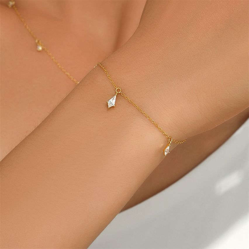 925 Silver 3 galvanization layers Zircon Minimalist Bracelets