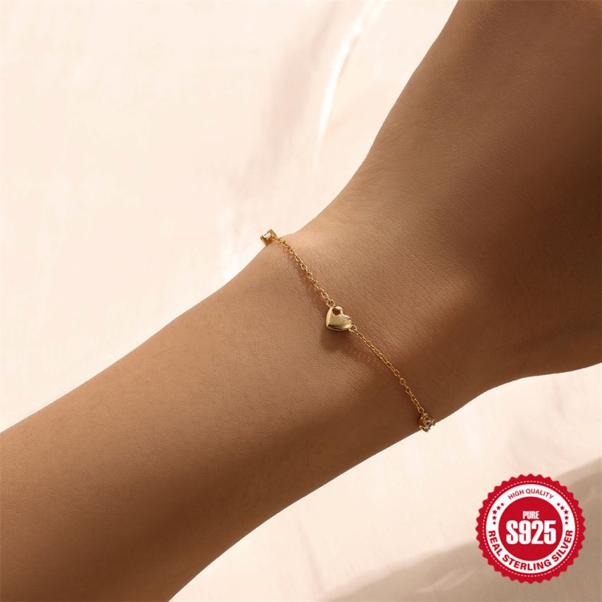 925 Silver 3 galvanization layers Zircon Minimalist Bracelets