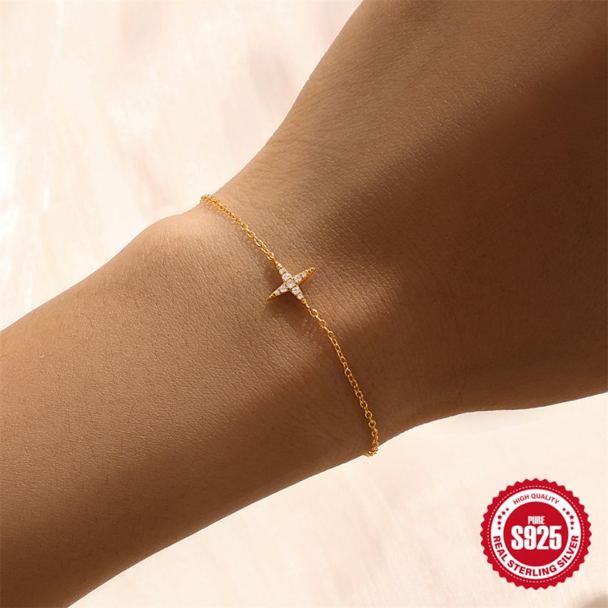 925 Silver 3 galvanization layers Zircon Minimalist Bracelets