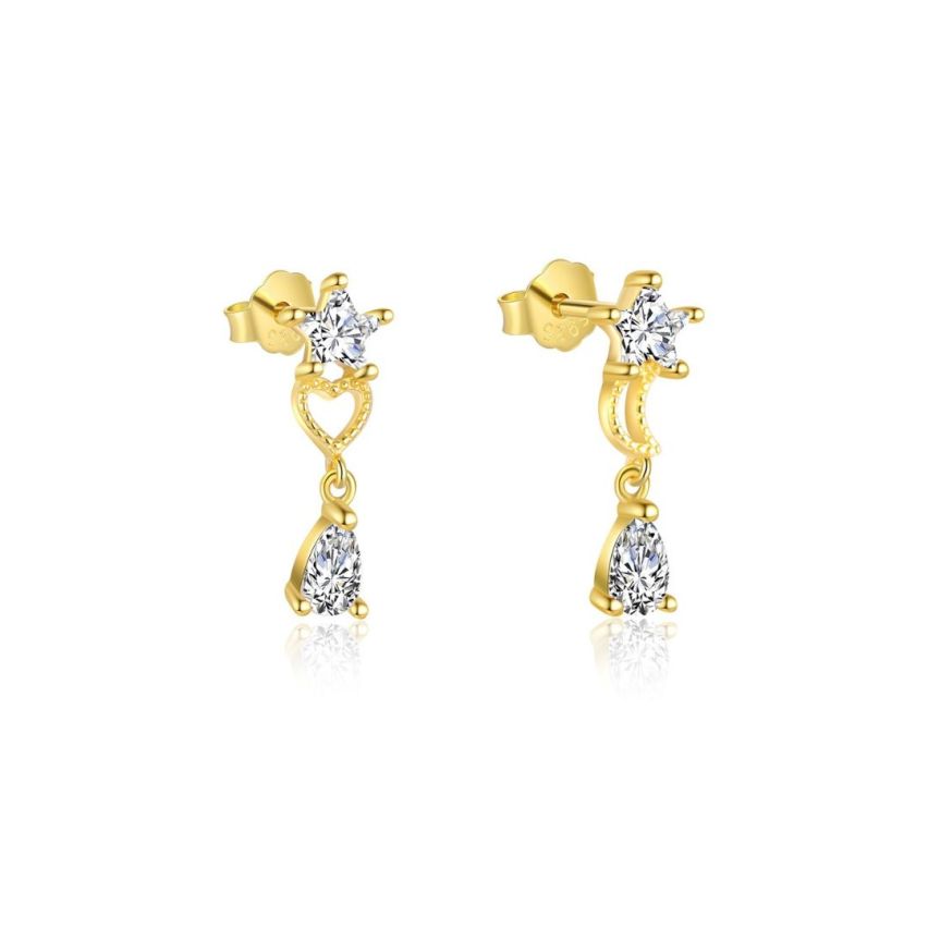 925 Silver 3 galvanization layers Zircon Minimalist Earrings