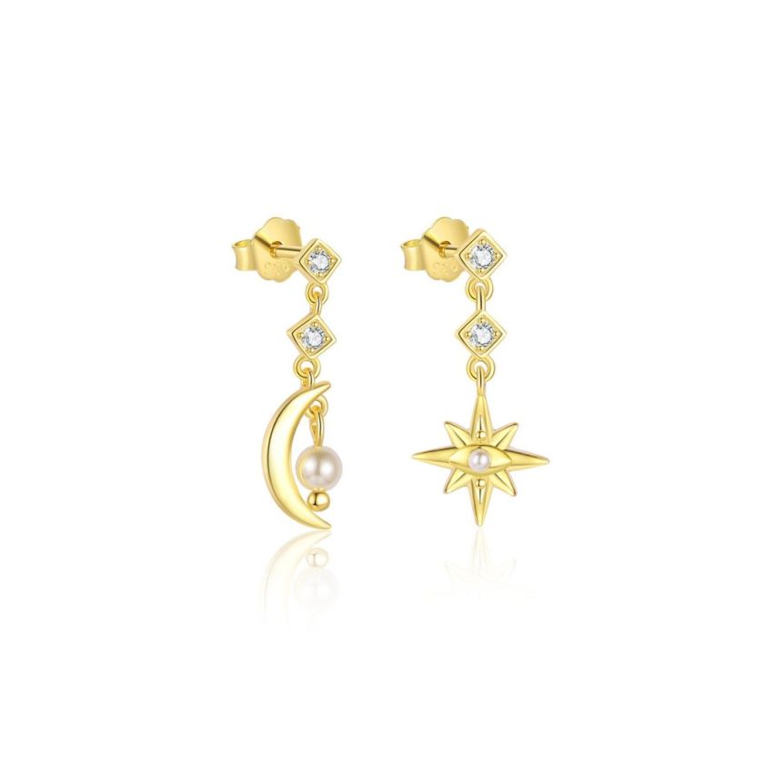 925 Silver 3 galvanization layers Zircon Minimalist Earrings