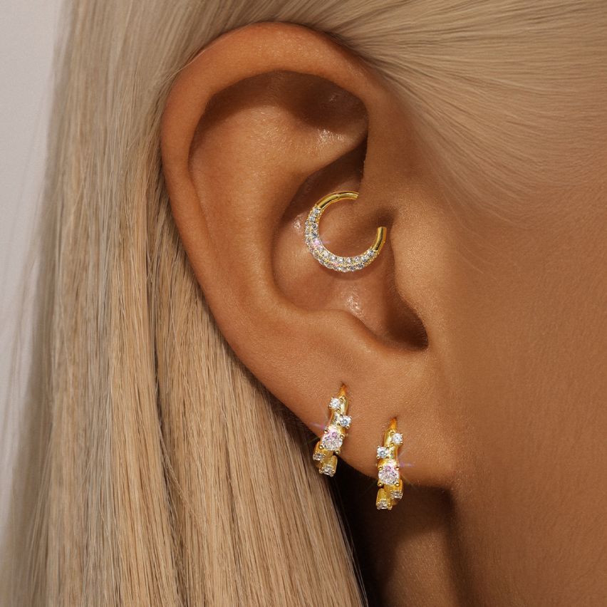 3 galvanization layers Zircon Minimalist Earrings