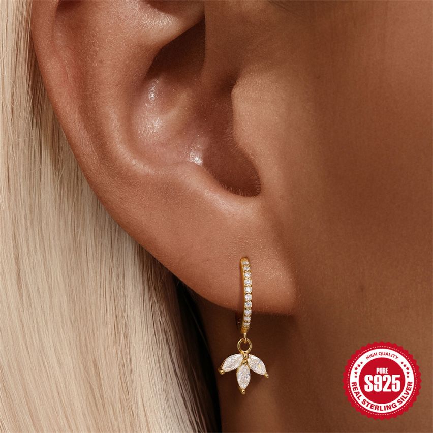 3 galvanization layers Zircon Minimalist Earrings