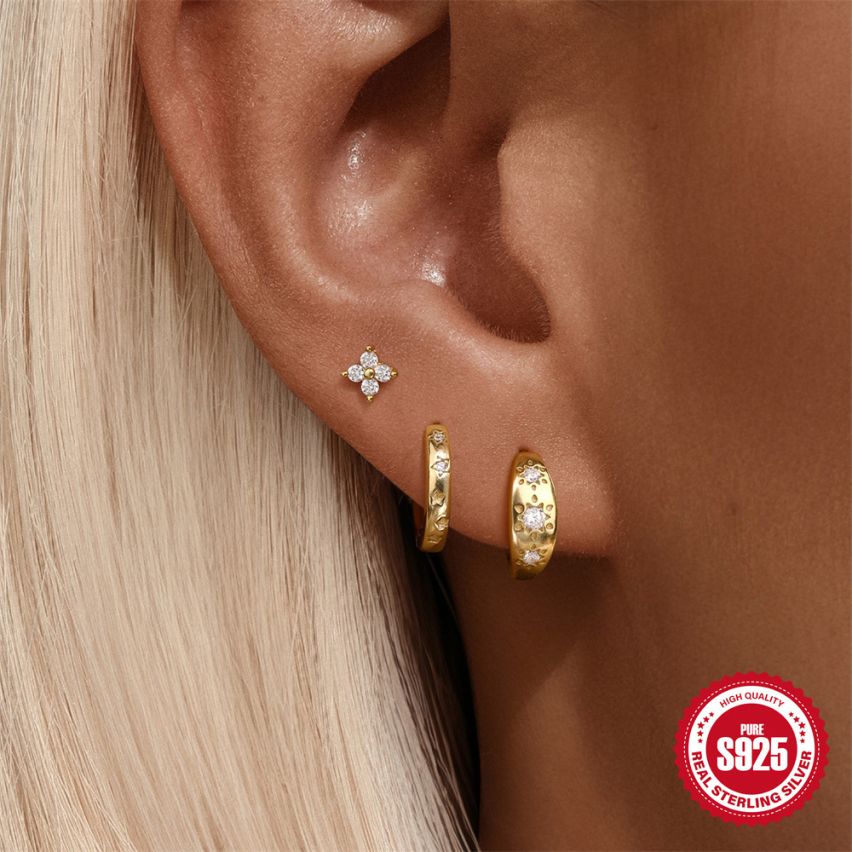 Gold Plating Zircon Sets Earrings 