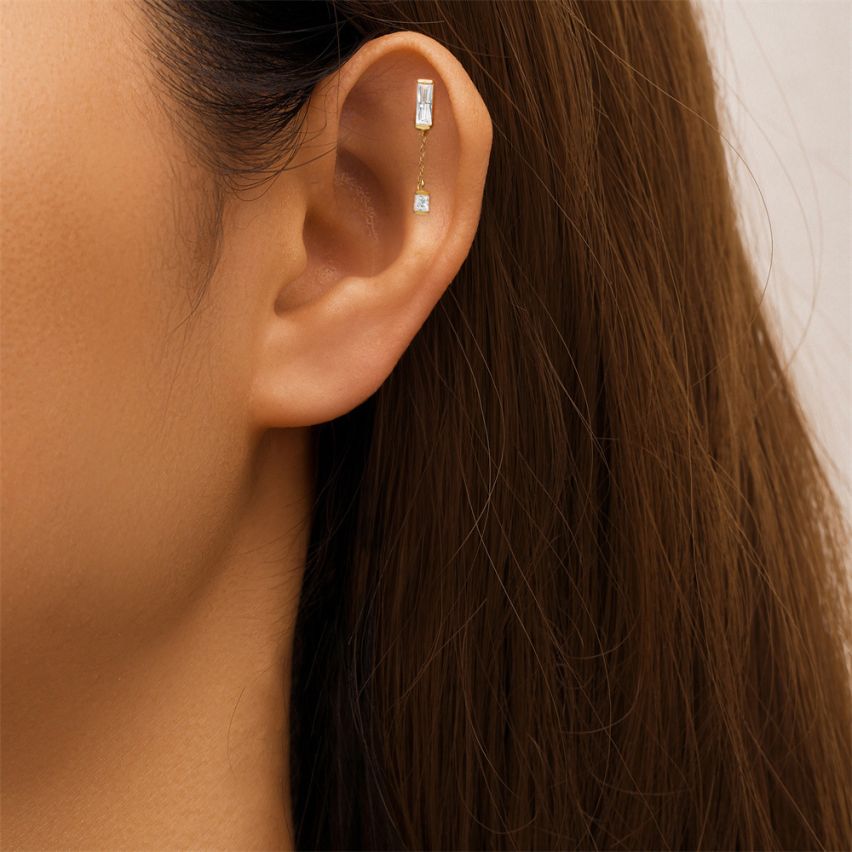 3 galvanization layers Zircon Minimalist Earrings 