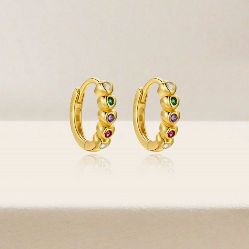 3 galvanization layers Zircon Minimalist Earrings 