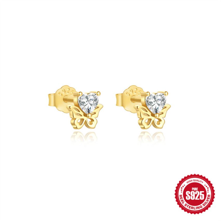 3 galvanization layers Zircon Minimalist Earrings 